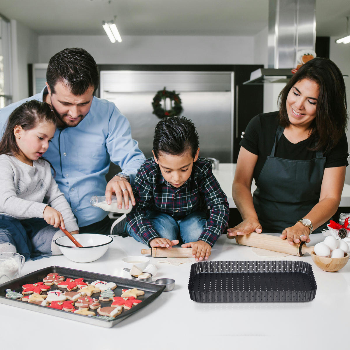 2-DIELNA súprava foriem na tarte - antracitová, kov (31/3/21cm) - Relaxdays