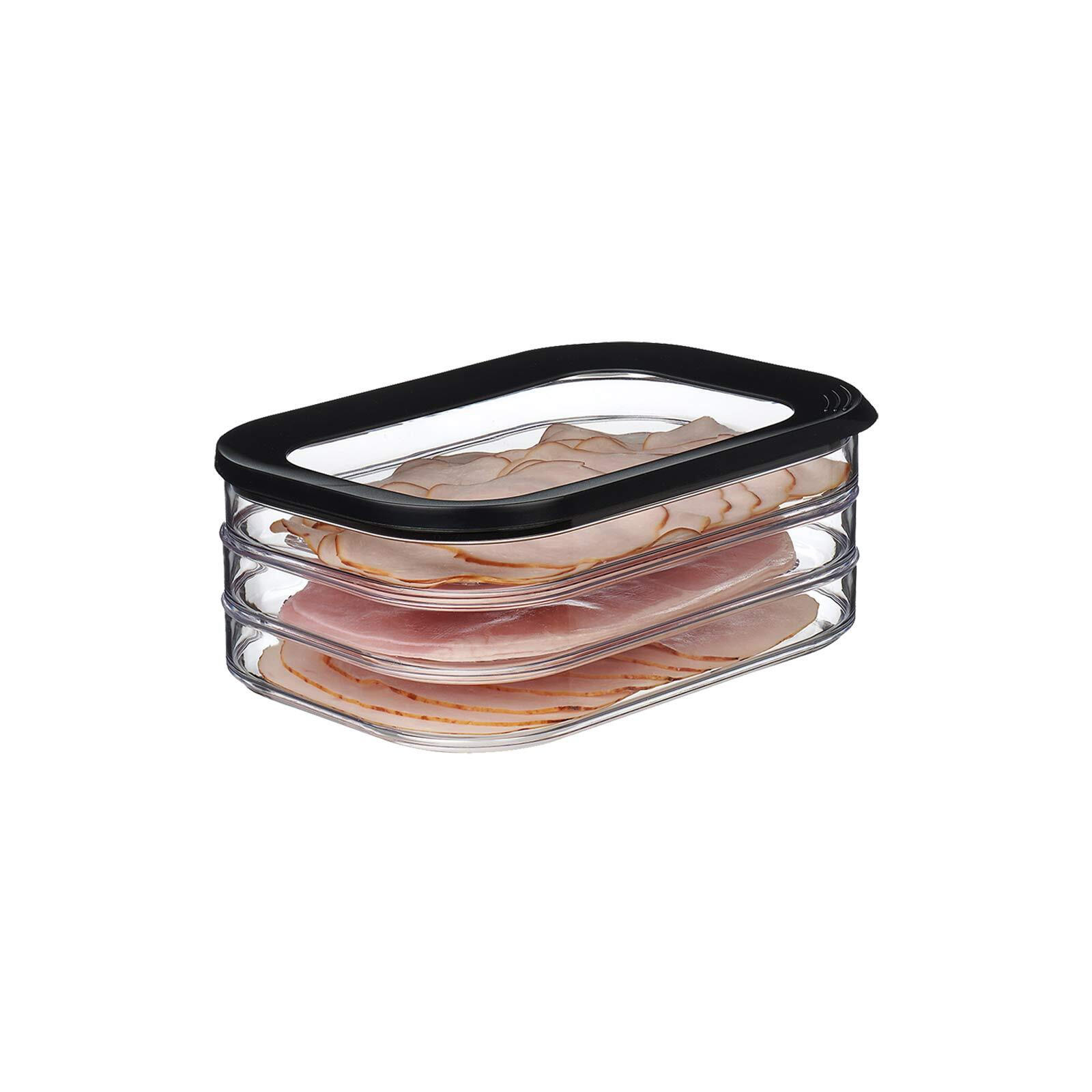 AUFSCHNITTDOSEN Modula schwarz 6 x 550 ml - Schwarz, Kunststoff (16/8.6/22.4cm) - Mepal