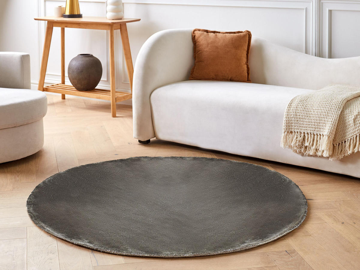 KURZFLOR-TEPPICH Gesi II 140/140 cm - Grau, Naturmaterialen (140/140cm) - Beliani