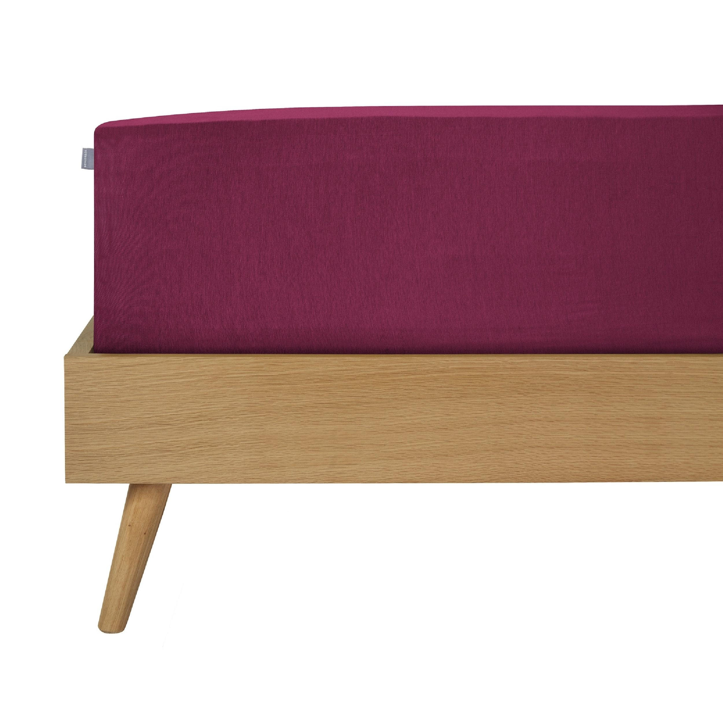 SPANNBETTLAKEN Flexi 95 % Baumwolle, 5 % Elasthan 180x200 cm Bordeaux - Bordeaux, Textil (180/200cm) - SCHIESSER