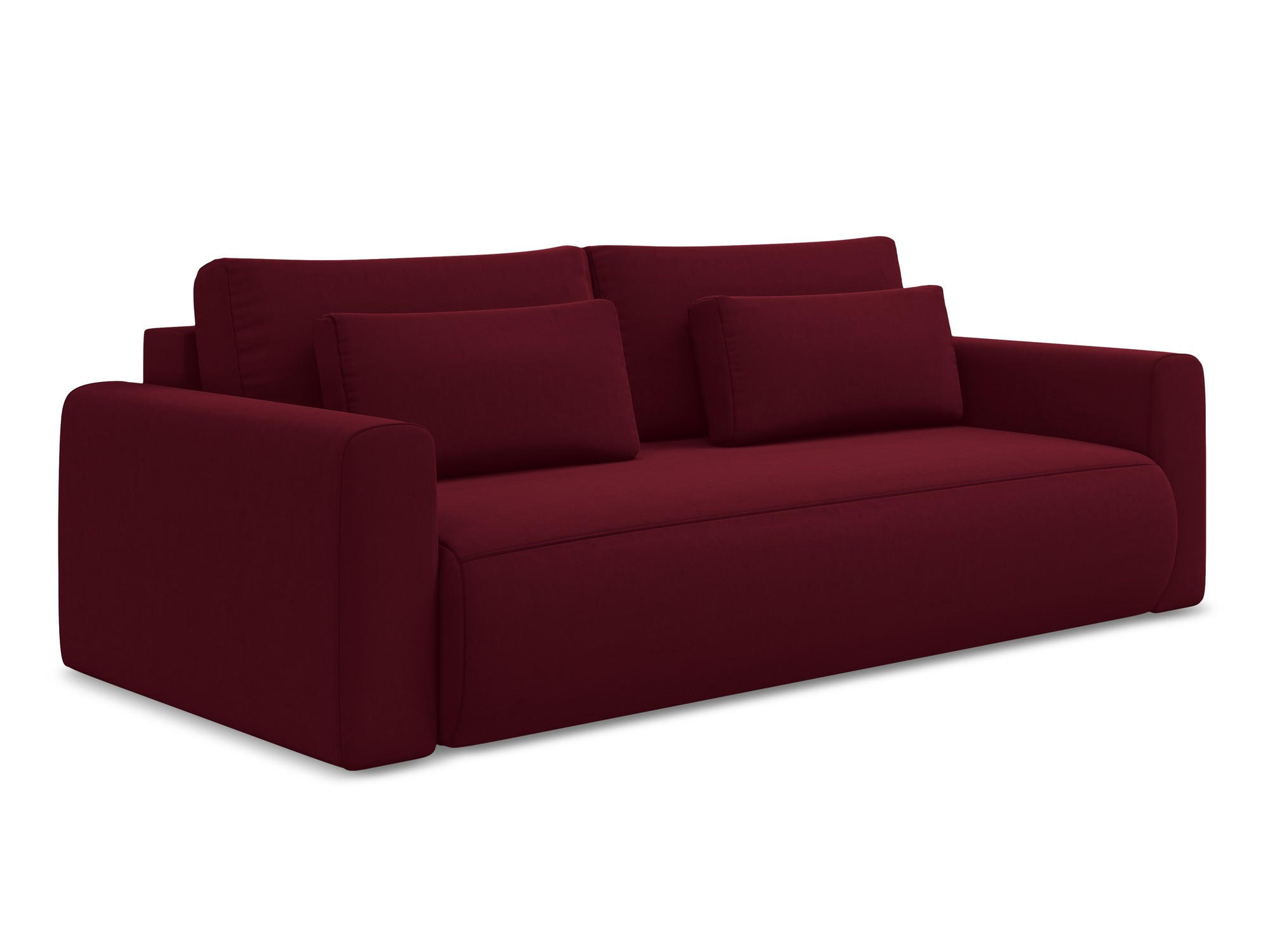 3-SITZER SOFA mit Schlaffunktion Samt Stoff Rot - Bordeaux/Rot, Kunststoff/Textil (238/82/105cm) - Makamii
