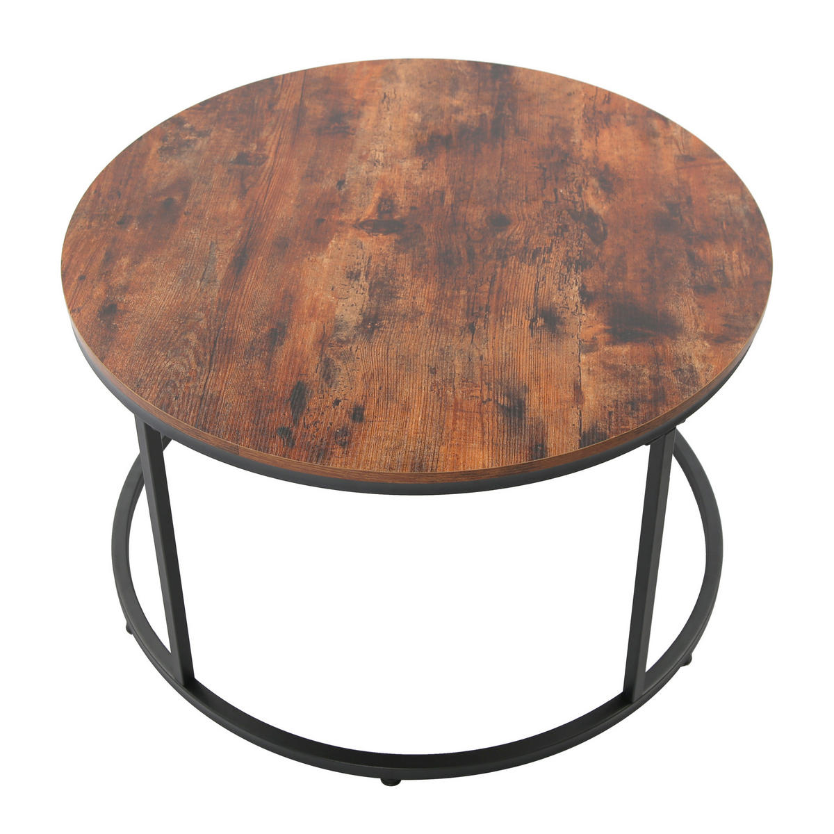 COUCHTISCH 2er Set rund Eiche dunkel - Dunkelbraun, Holzwerkstoff (70/70/42.5cm) - Home Collective