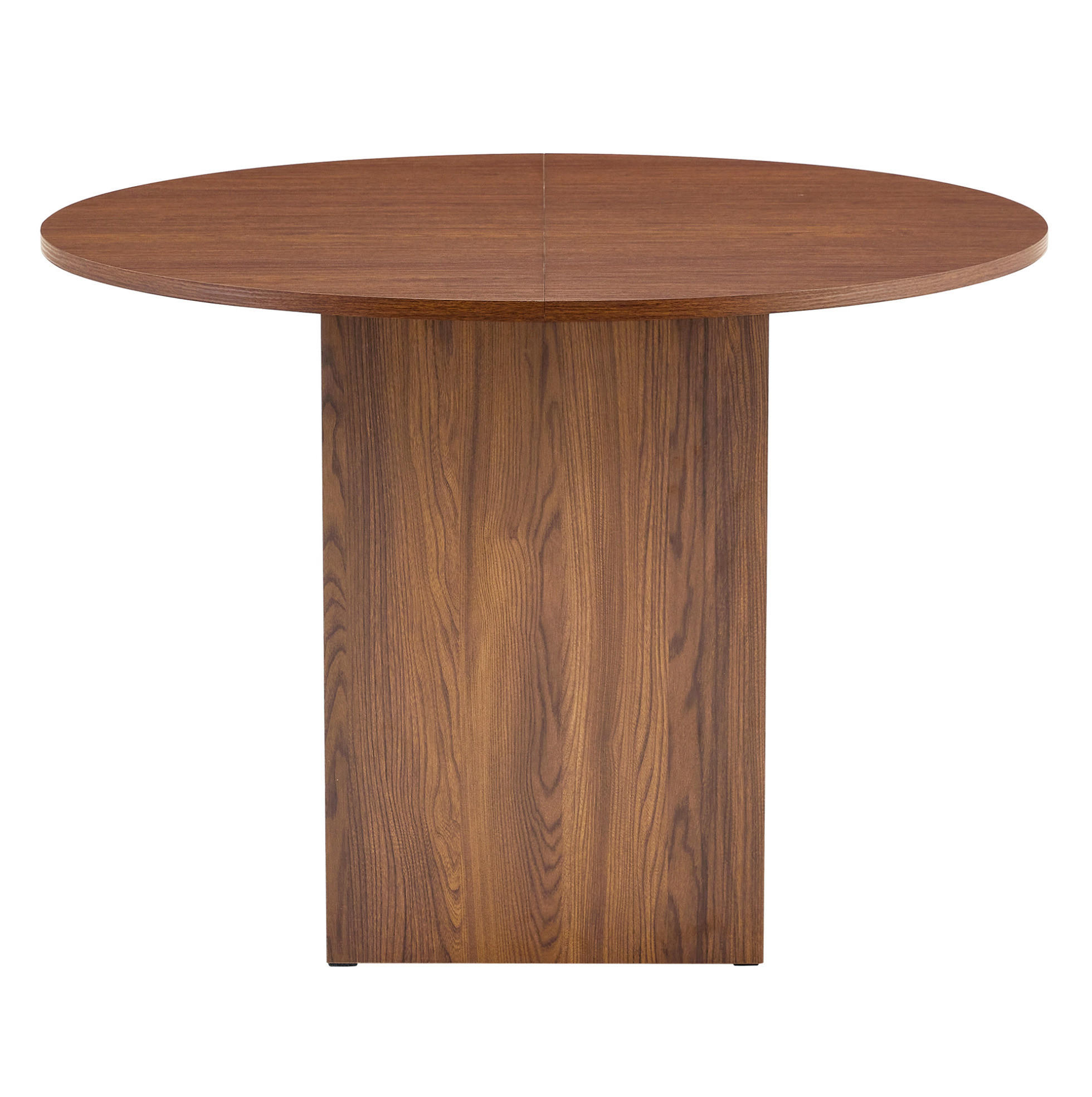 JEDÁLENSKÝ stôl 100 cm MDF v orechovom dekore s otvorenými úložnými priehradkami - farba vlašského orecha, kompozitné drevo (100/100/76cm) - BEAOK