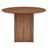 JEDÁLENSKÝ stôl 100 cm MDF v orechovom dekore s otvorenými úložnými priehradkami - farba vlašského orecha, kompozitné drevo (100/100/76cm) - BEAOK