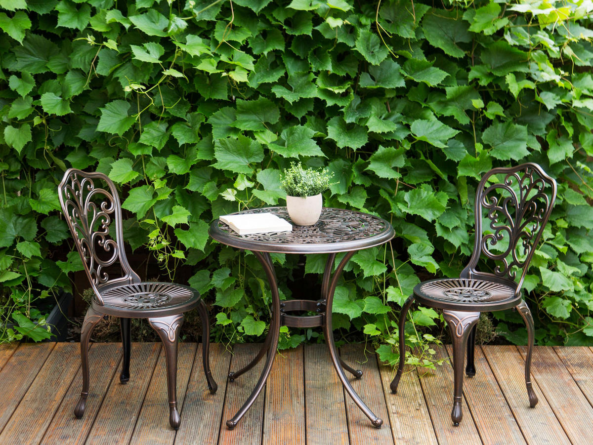 BISTRO-SET 2-Sitzer Braun Triora/Andalo - Braun, Metall - Beliani