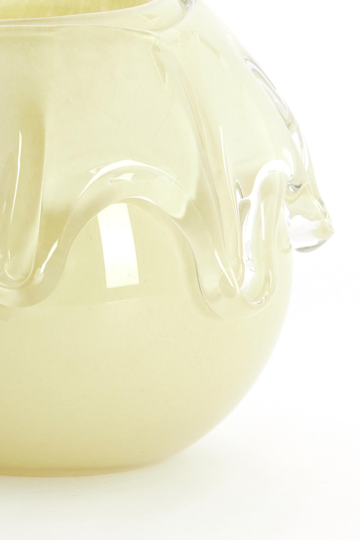 VAZE Lysira Gelb 17/17/14.5 cm - Gelb, Glas (14.5cm) - Light & Living