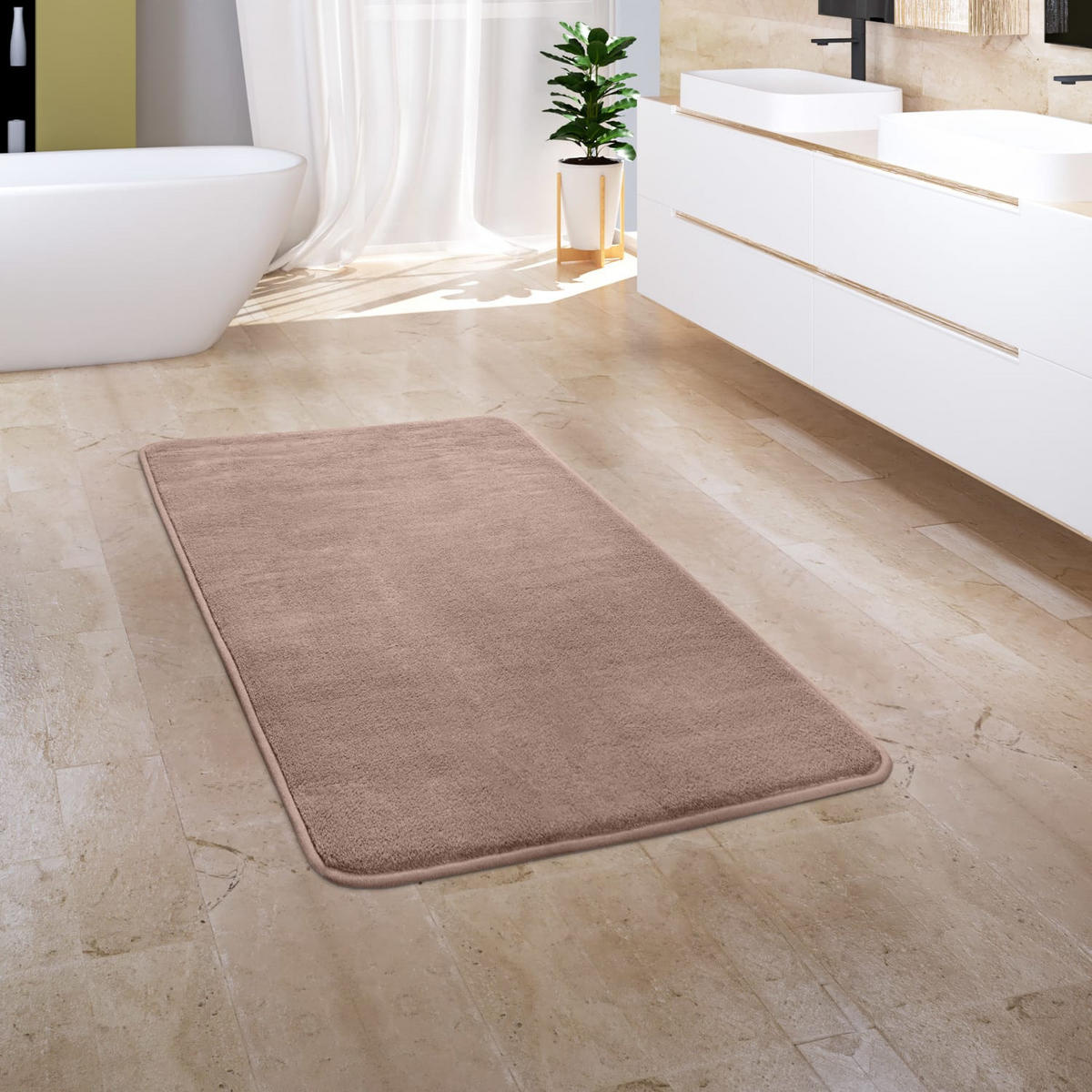 BADEMATTE 60/100 cm Corby 255 - Beige, Kunststoff (60/100cm) - Paco Home