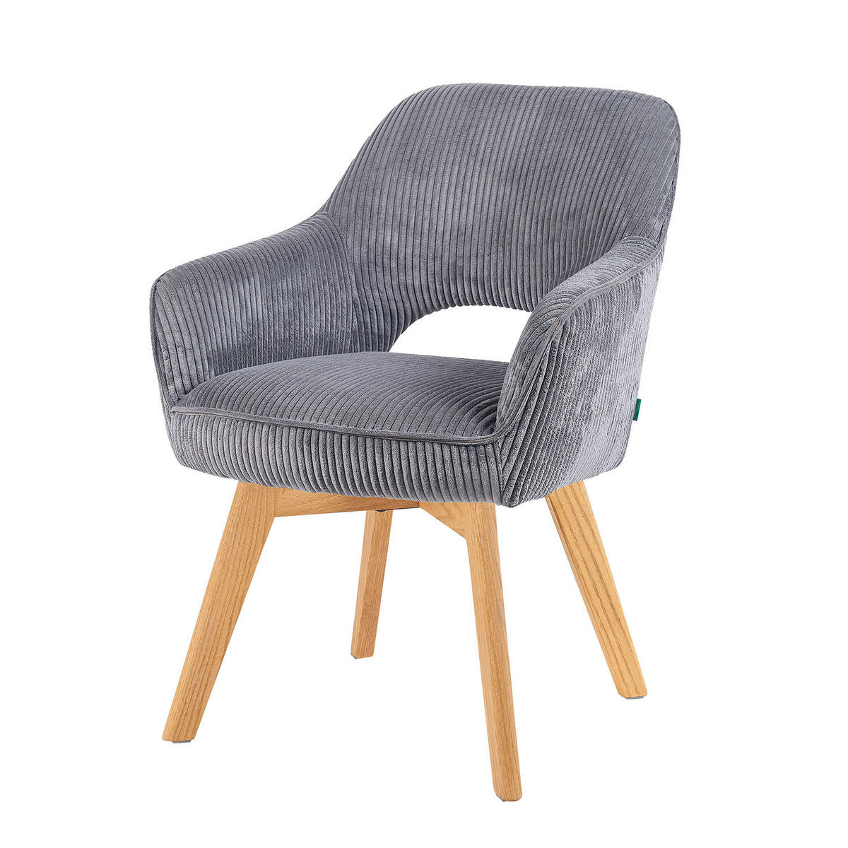 DREHSTUHL Mika-Mara - Honigeiche/Grau, Eichenholz/Holz (60/87/65cm) - DUBI Möbel