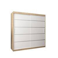SCHWEBETÜRENSCHRANK 200/200/62 2-türig - Silberfarben/Weiß, Holz/Kunststoff (200/200/62cm) - Abiks Möbel