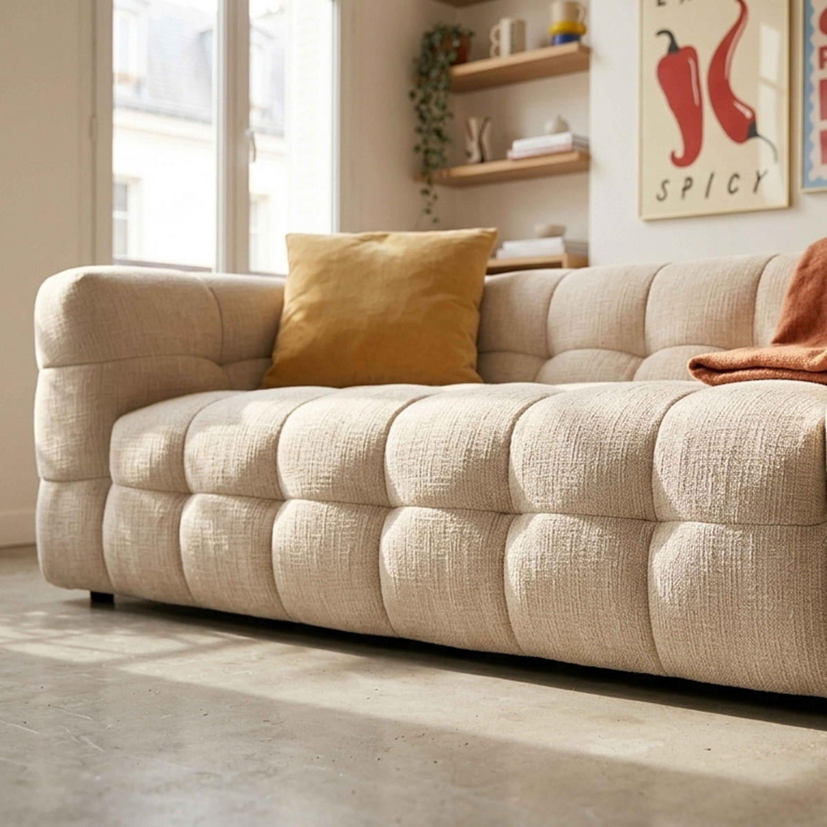 SOFA 3-Sitzer, Weiß - Weiß, Holz/Textil (228/69/102cm) - Oviala