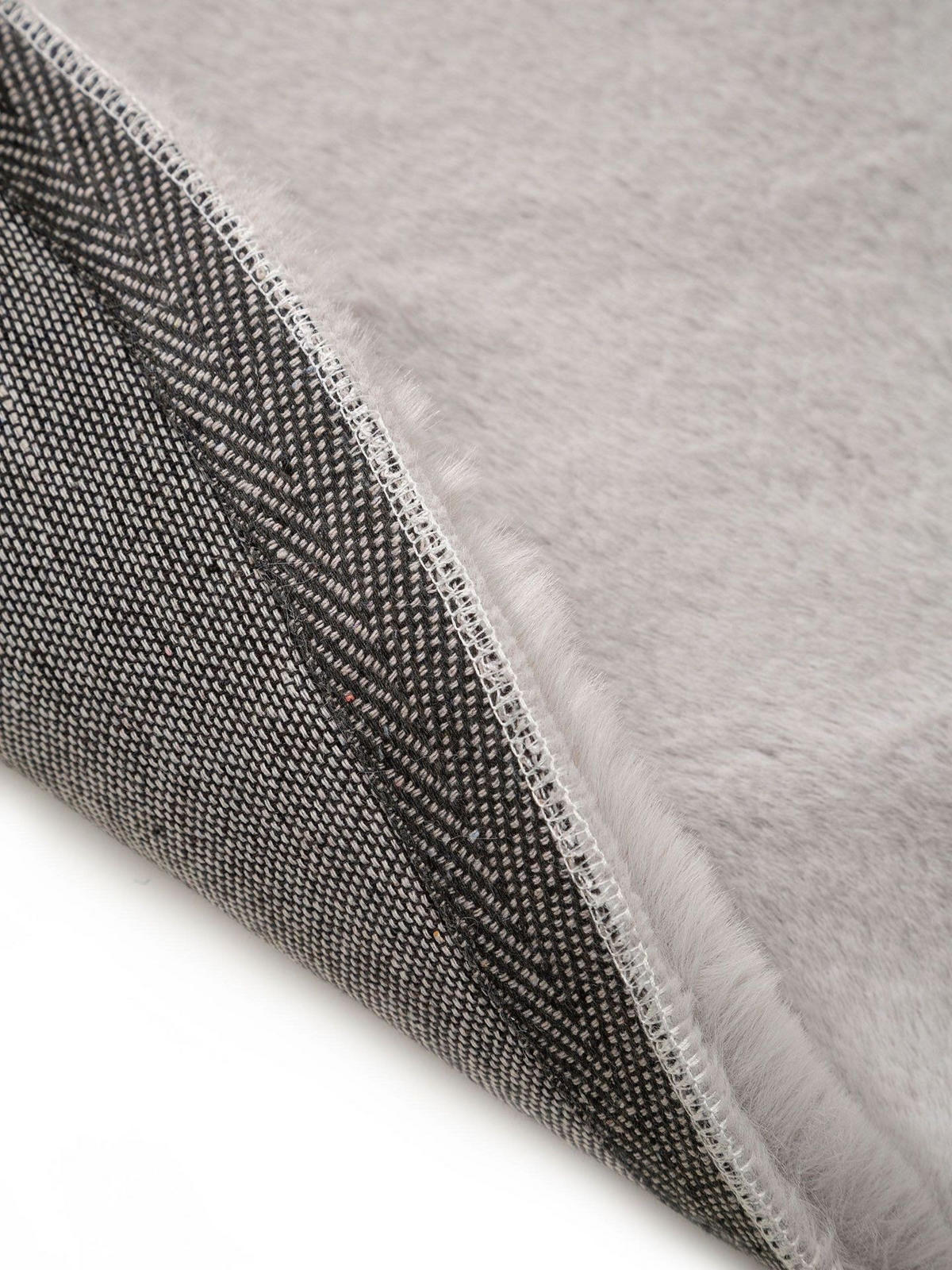 KUNSTFELL-TEPPICH Dave Grau ø 120 cm rund - Grau, Kunststoff/Textil (120/1cm) - KUNSTLOFT