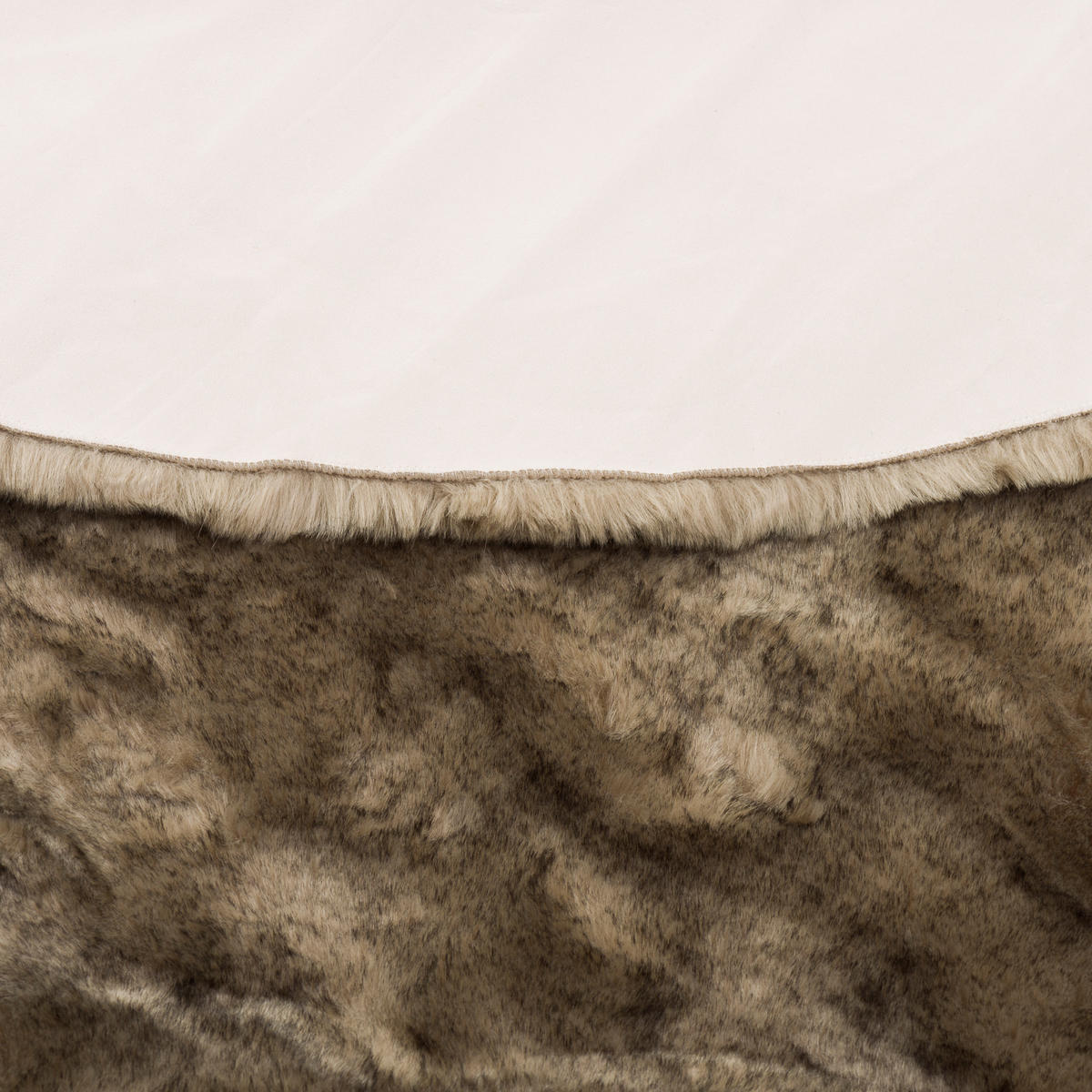 LUXUS SUPER SOFT FELLTEPPICH ASPEN RUND MELIERT - Braun, Textil (80/80cm) - Pergamon