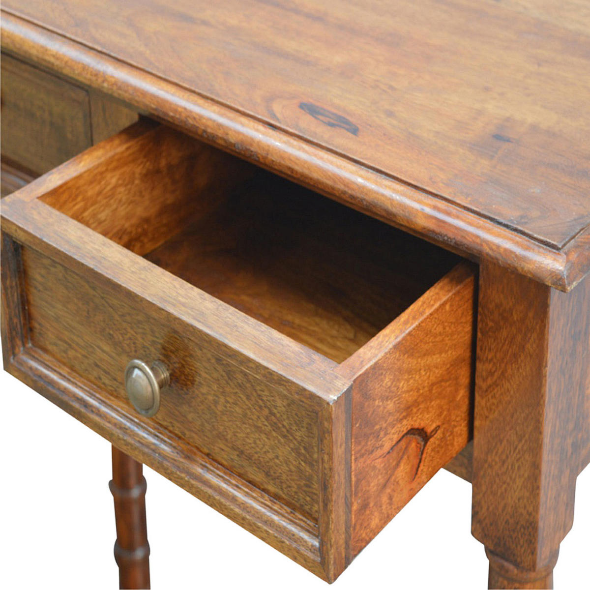 PŘEDSÍŇOVÝ KONZOLOVÝ STOLEK se 4 zásuvkami - hnědá, dřevo (150/40/90cm) - Artisan Furniture