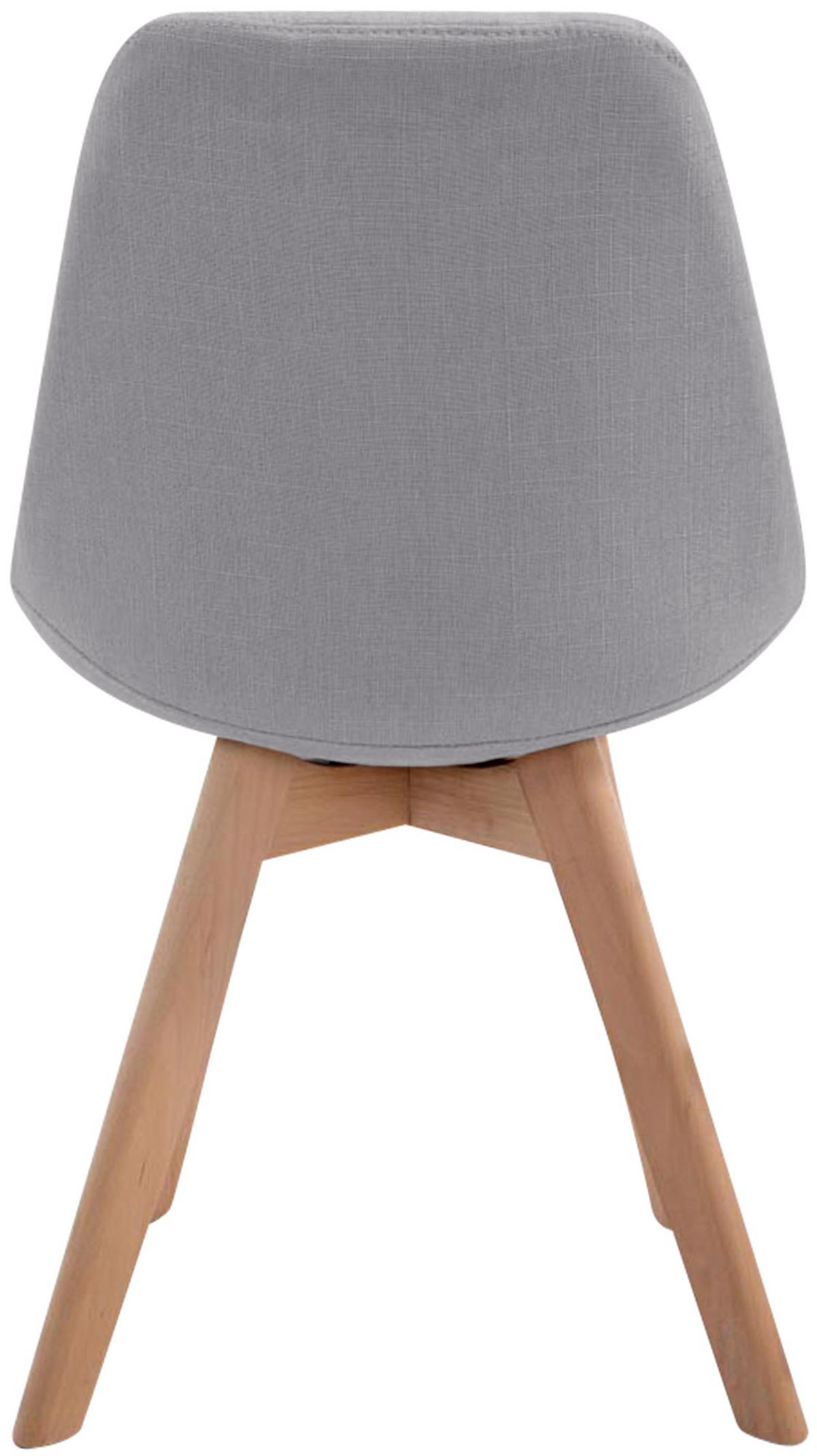 STUHL Stoff grau - Eukalyptusholzfarben/Grau, Holz/Textil (48/84/55cm) - CLP