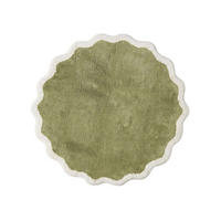 BADTEPPICH Wellenrand, rund 70 cm, 100 % Baumwolle - Grün, Textil (70/70cm) - Homescapes