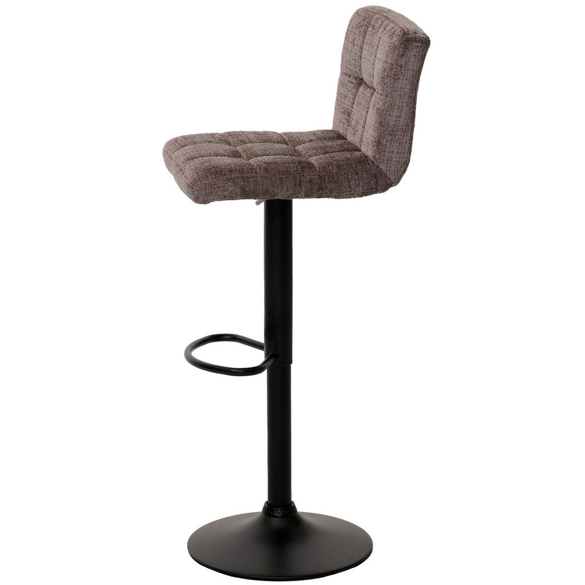 BARHOCKER 2er-Set gepolstert mit Lehne Sitzhöhe 63-83cm höhenverstellbar drehbar Stoff Chenille Braun - Braun, Textil (38/107/41cm) - PROREGAL