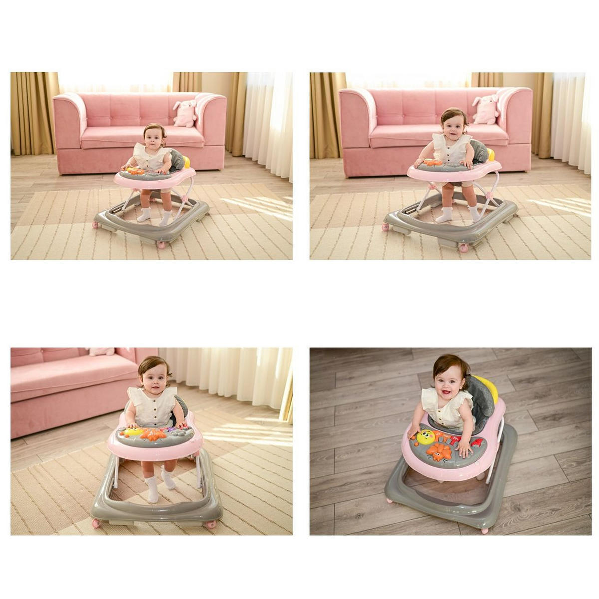 LAUFLERNHILFE My Buggy rosa Treppenstopper höhenverstellbar - Rosa, Kunststoff (62/62/70cm) - Lorelli