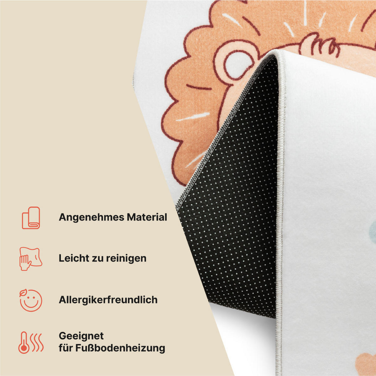 KINDERTEPPICH KIDS Creme Hüpfspiel 140/200 cm - Creme, Textil (140/200cm) - Tapiso