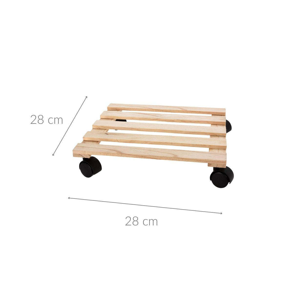PFLANZENROLLER 28/28 cm - Braun, Holz (28/28/8cm)