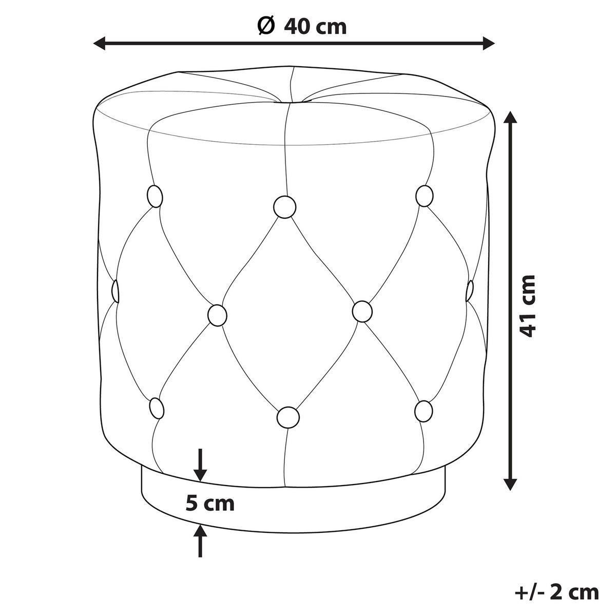POUF Carrollton 40/40/41 cm - Grau, Textil (40/41/40cm) - Beliani