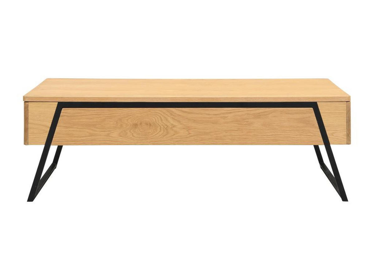 COUCHTISCH mit klappbarer Platte – Eichenfurnier – Natur – EBENORA - Naturfarben, Holz (120/60/61cm) - Vente-Unique