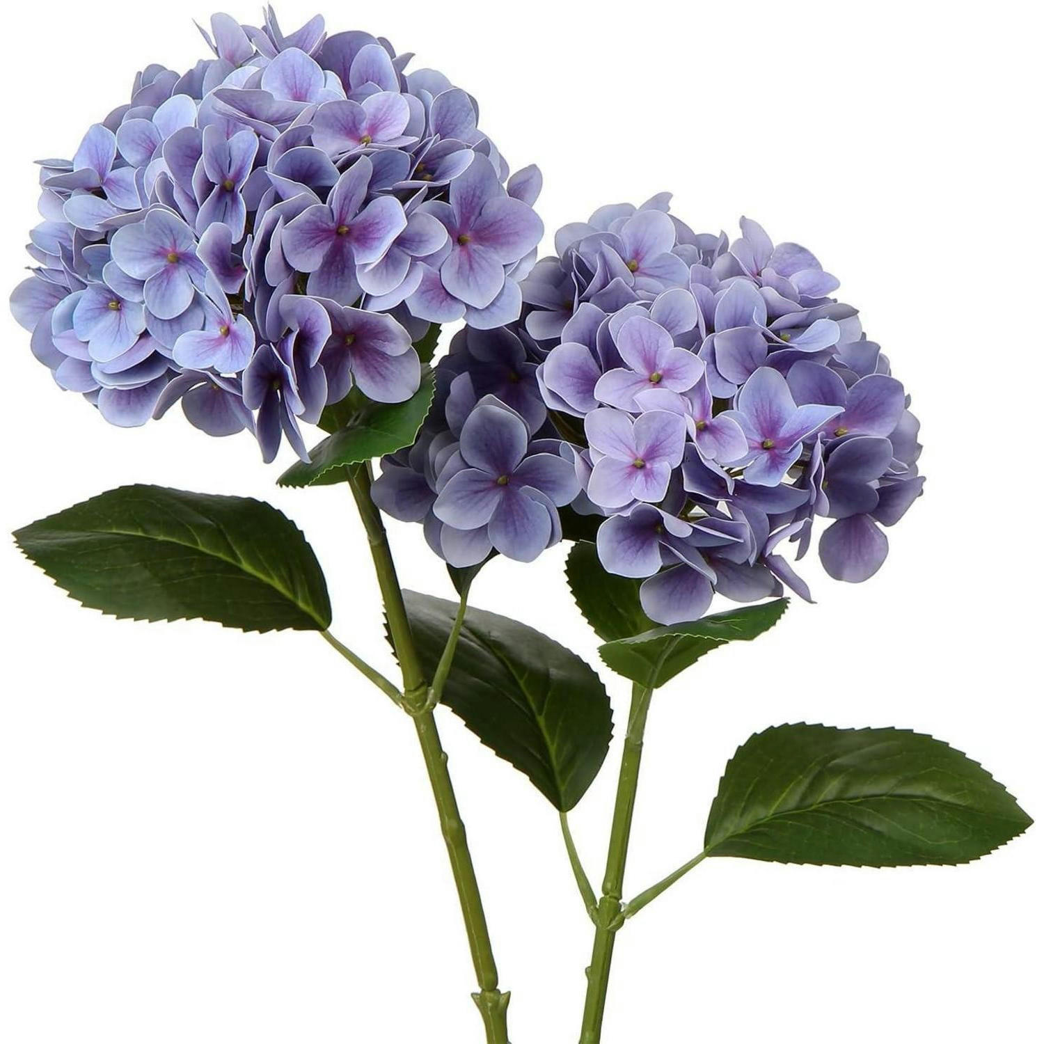 KUNSTBLUME Hortensie Real-Touch 63 cm Medium Purple 2 Stück - Lila, Kunststoff (10cm)