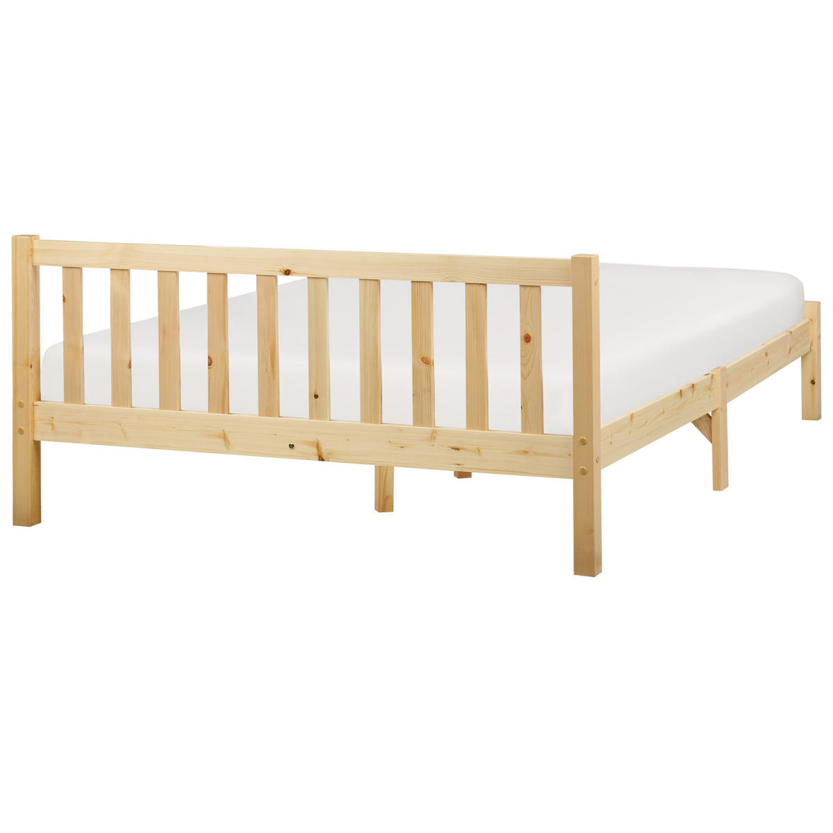 BETT mit Lattenrost 140x200 cm Heller Holzfarbton Florac - Hellbraun, Holz (140/200cm) - Beliani