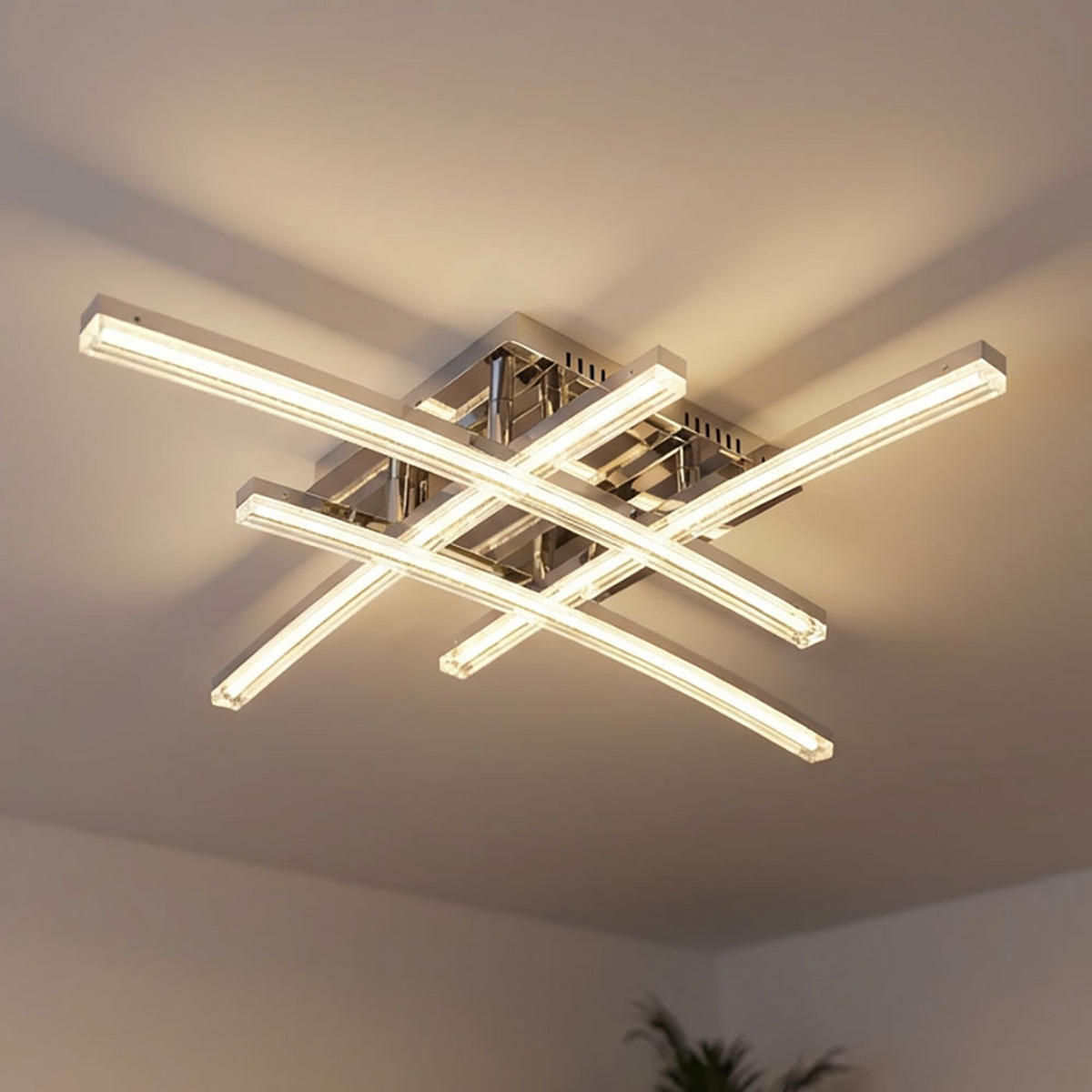LED DECKENLEUCHTE PERTINI Chrom Transparent - Silberfarben, Metall (45/44/12.5cm)