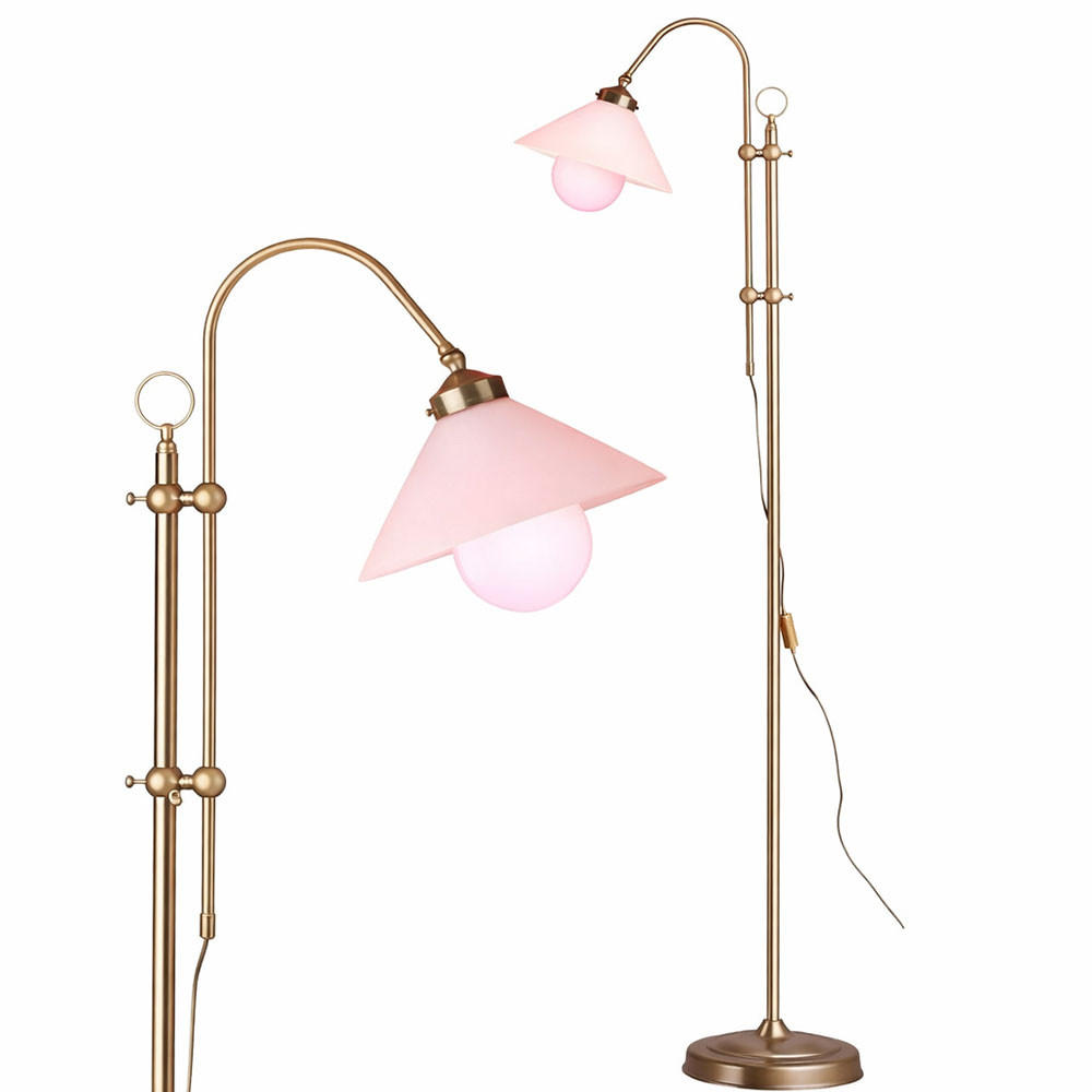 LED STEHLEUCHTE Messing Opal Glas - Messingfarben, Glas (47/23/170cm) - Globo Lighting