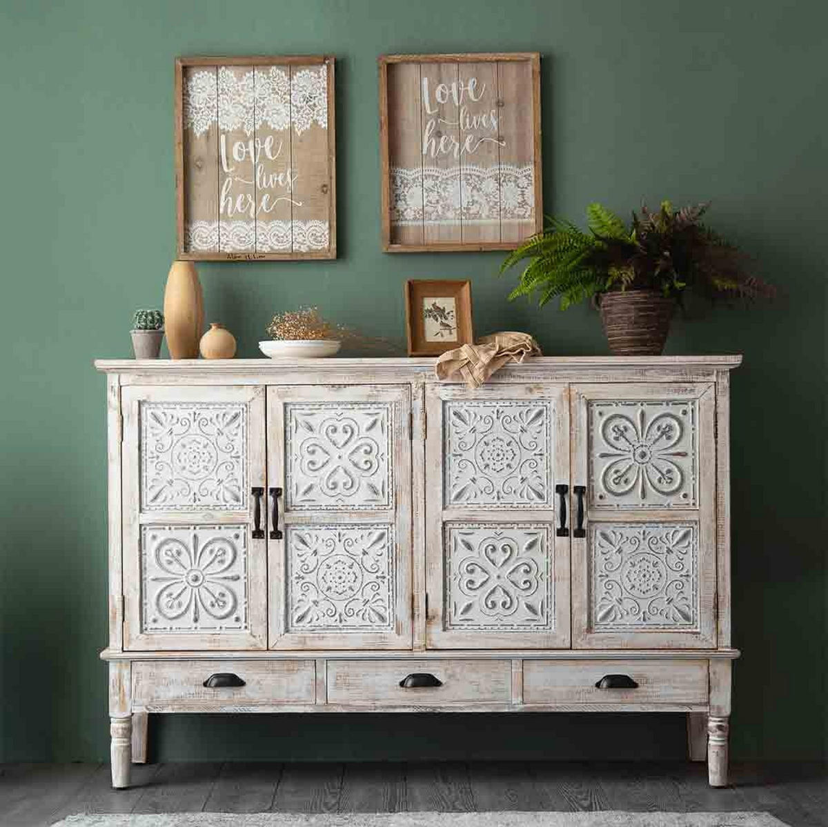 ANRICHTE 150x36x100 cm - Weiß, Holz (150/100/36cm) - Wanderlust