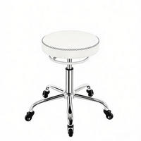 BÜROHOCKER höhenverstellbar mit Rollen 46-58 cm PU White - Weiß, Metall (49/58/49cm) - Meubliv