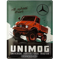 BLECHSCHILD 30/40 cm Daimler Truck Unimog - Multicolor, Metall (30/40/0.2cm) - Nostalgic-Art