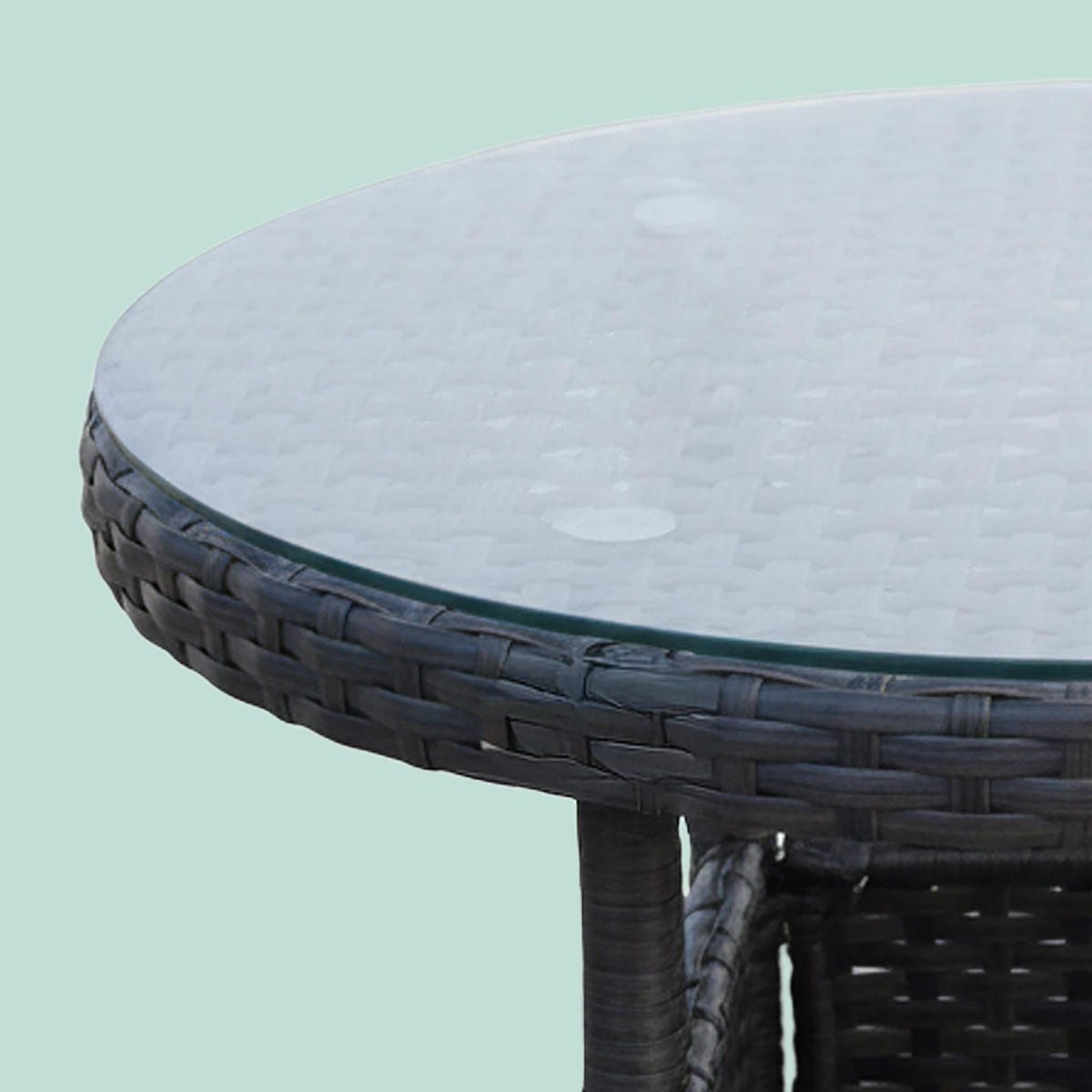 3-TLG.GARTENMÖBEL-SET - Grau, Glas/Kunststoff - Relaxdays