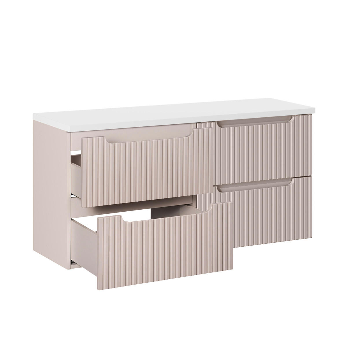 WASCHTISCHUNTERSCHRANK 120.4cm Riva Kaschmir - Beige, Holzwerkstoff (120.4/59/40cm) - Petits-meubles