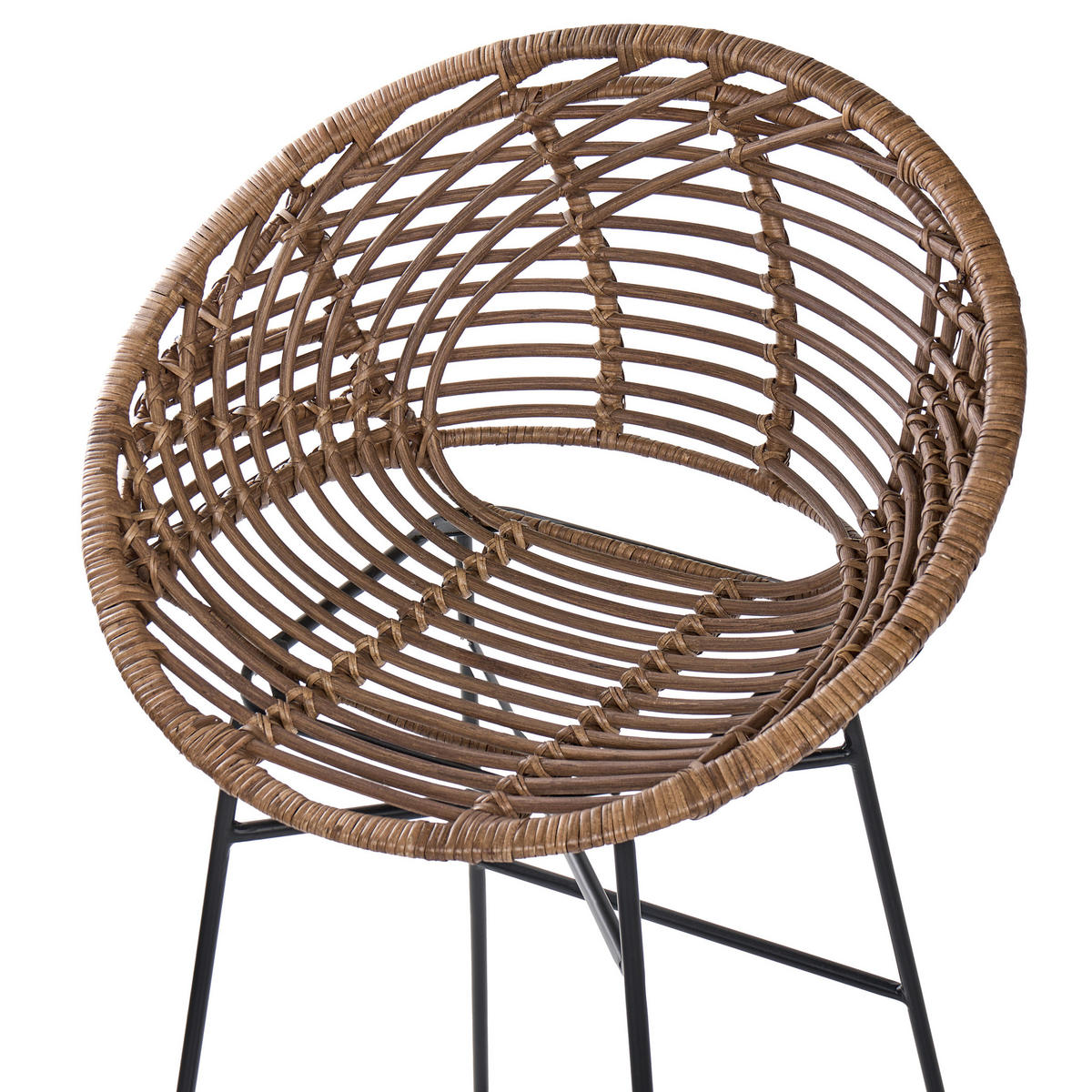 BAROVÁ ŽIDLE sada 2 ks Ratan Hnědá Windom - hnědá, přírodní materiály (56/95/51cm) - Beliani