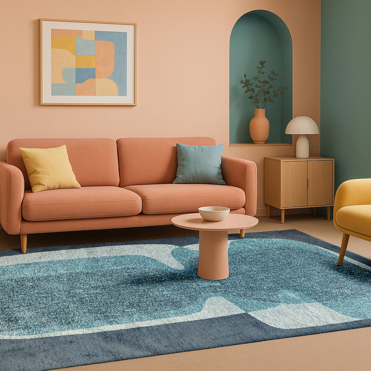 TEPPICH Poum Poum Clear Sky 170/240 cm - Blau, Textil (170/240cm) - Lola&Moi