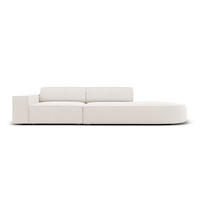 RECHTES-SOFA Jodie aus strukturiertem Stoff leichtes beige 3 Sitzplätze - Beige, Textil (102/70/262cm) - Micadoni