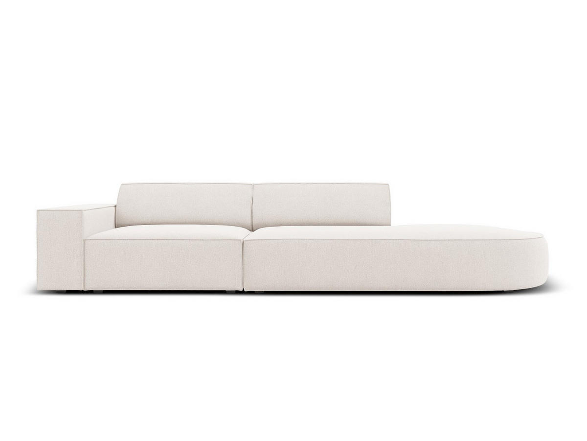 RECHTES-SOFA Jodie aus strukturiertem Stoff leichtes beige 3 Sitzplätze - Beige, Textil (102/70/262cm) - Micadoni