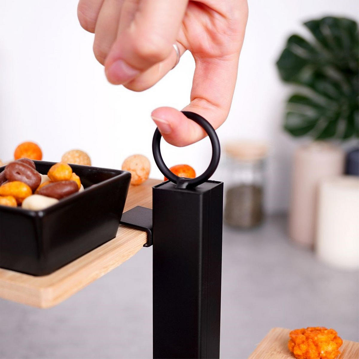 ETAGERE für Servieren von Snacks Schwarz 15,5/14/27 cm - Schwarz, Naturmaterialen (1/27cm) - Excellent Houseware
