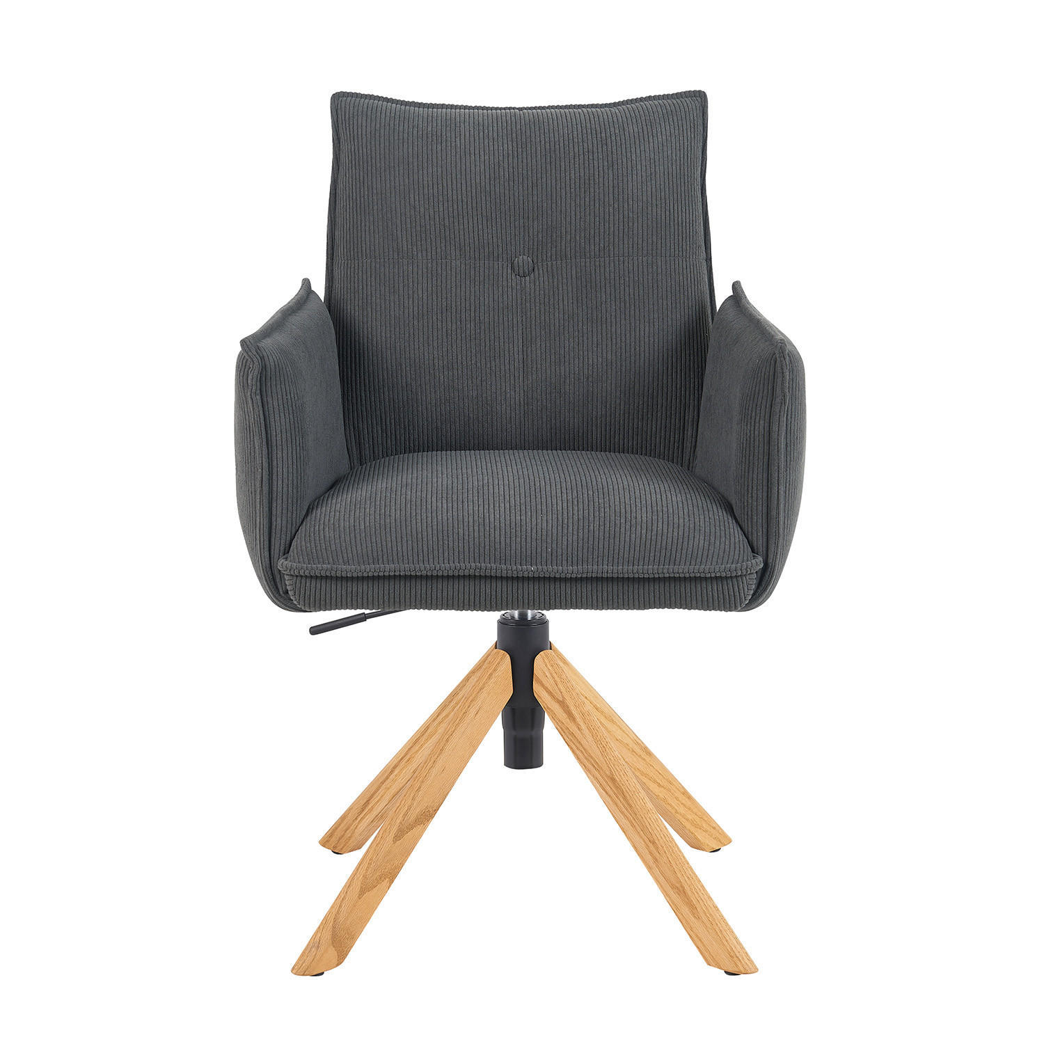 BÜROSTUHL Mika-Leya 2er-Set - Honigeiche/Anthrazit, Eichenholz/Holz (60/89/63cm) - DUBI Möbel