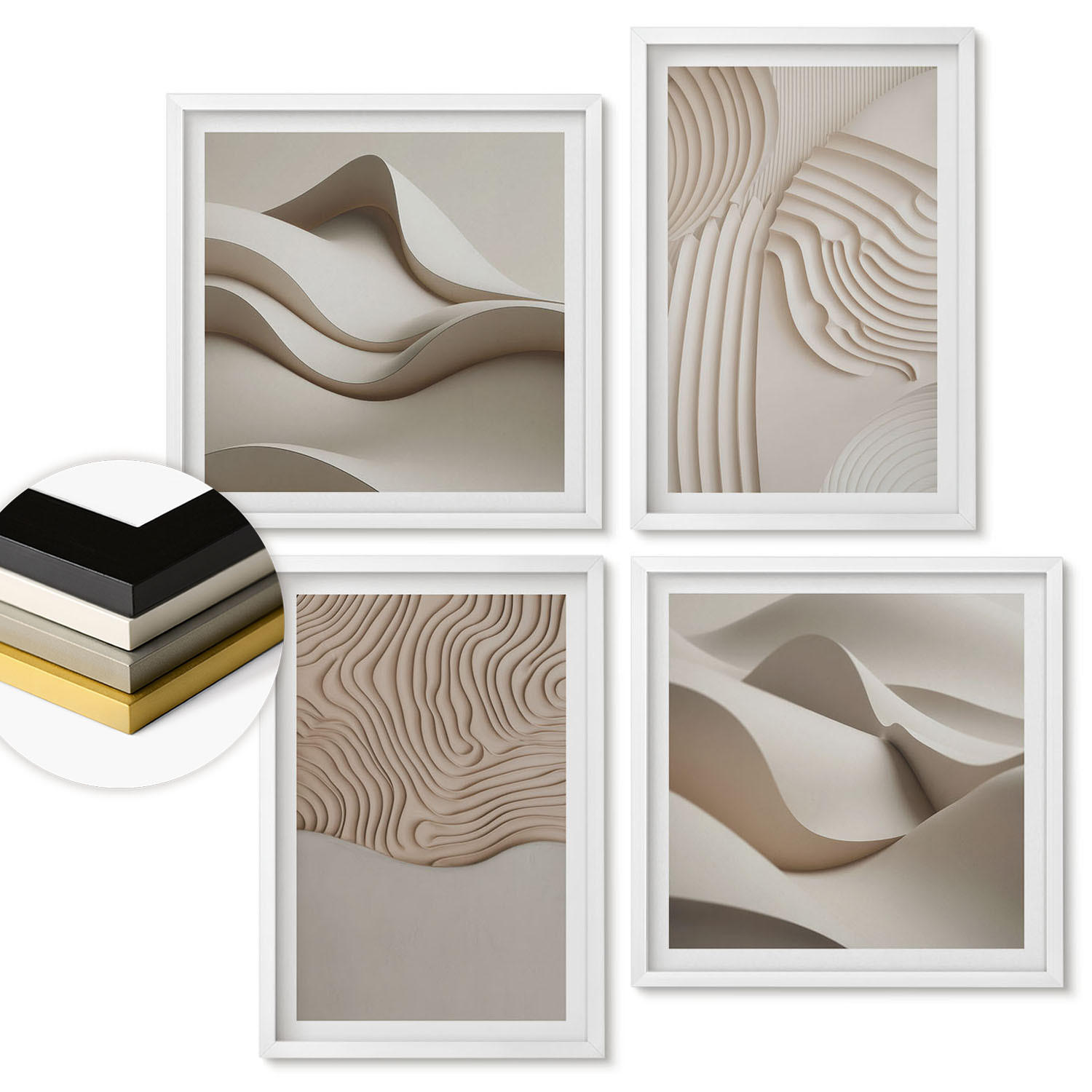 ArtPrintCave Wandbilder Weiß 50x50 cm