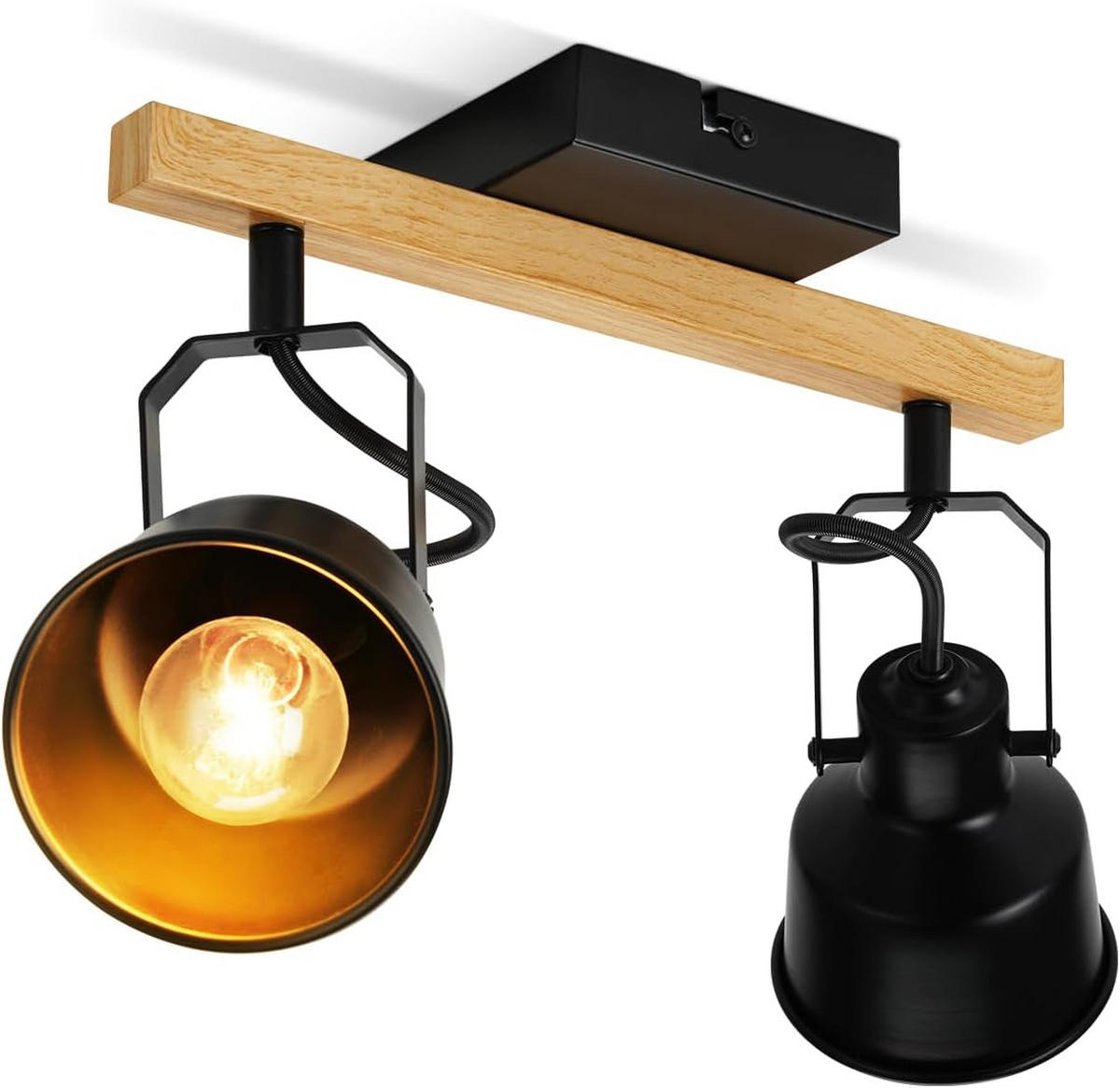 DECKENSTRAHLER Flammar 14/19/29 cm - Schwarz, Metall (29/14/19cm) - ZMH