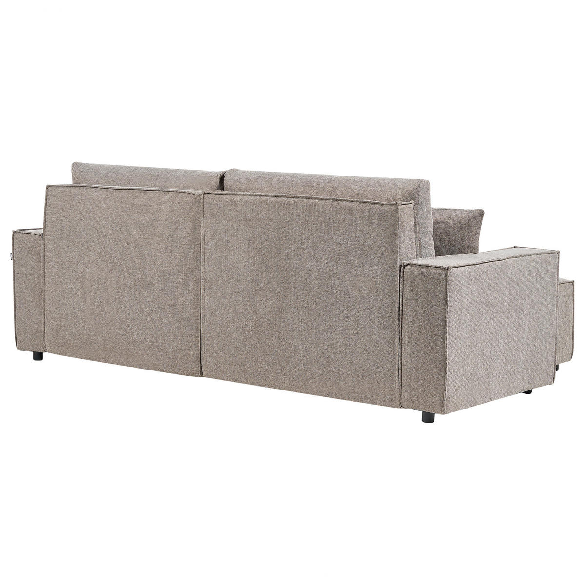3-SITZER-ECKSOFA taupe linksseitig mit Schlaffunktion Stauraum Karila - Taupe, Textil (250/150cm) - Beliani