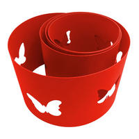 SICHTSCHUTZSTREIFEN zaun|zu PREMIUM dekor Schmetterlinge Sichtschutz Rot 2,55m - Rot, Kunststoff (255/19cm) - ZAUN|ZU