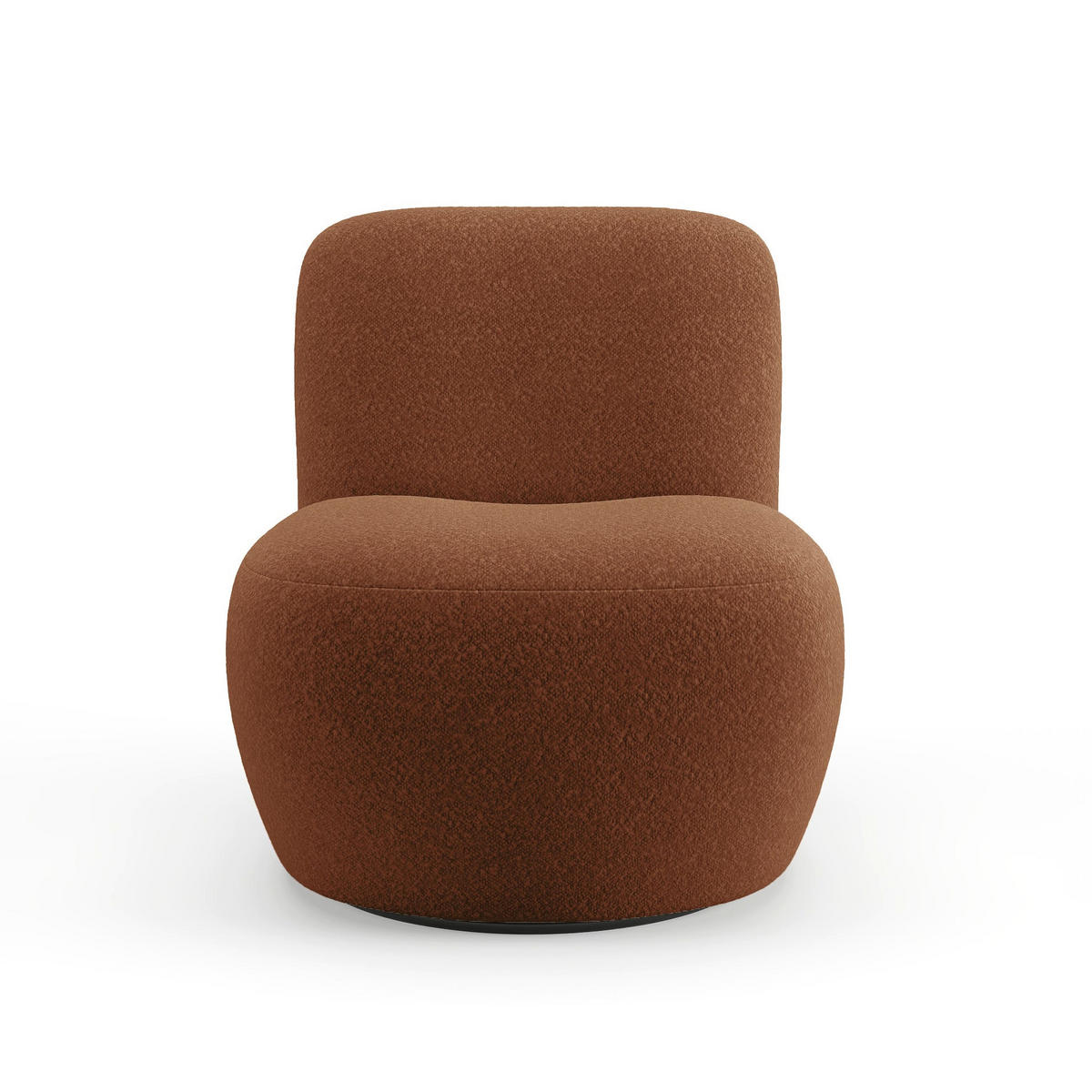 DREHSESSEL Stoff Bouclé terrakotta - Terracotta, Textil (64/77/68cm) - Sia Home