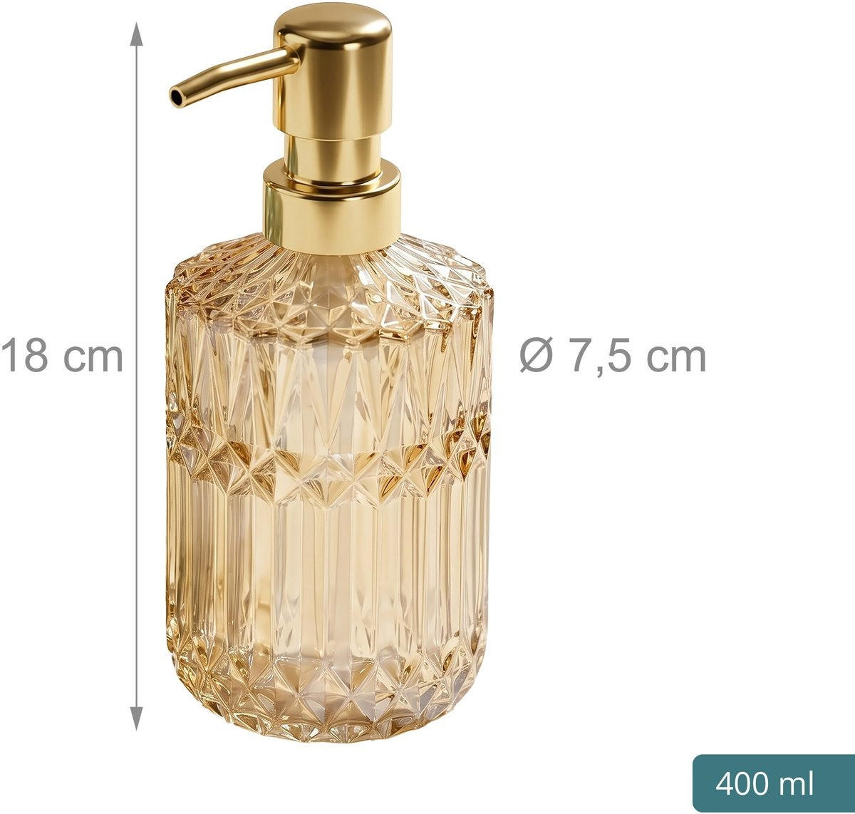 GLAS-SEIFENSPENDER 2er-Set 400 ml - Transparent, Glas (7.5/8/7.5cm) - MCBOSON