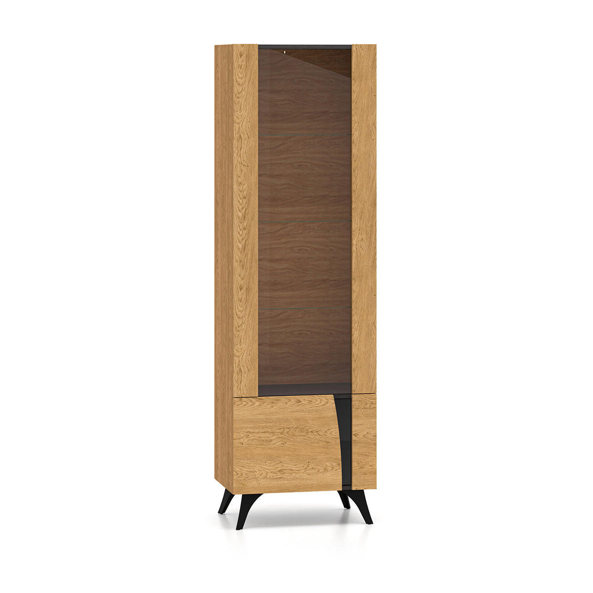 VITRINE Soah Holz und Schwarz - Schwarz, Holzwerkstoff (58/190/40cm) - Petits-meubles