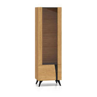 VITRINE Soah Holz und Schwarz - Schwarz, Holzwerkstoff (58/190/40cm) - Petits-meubles