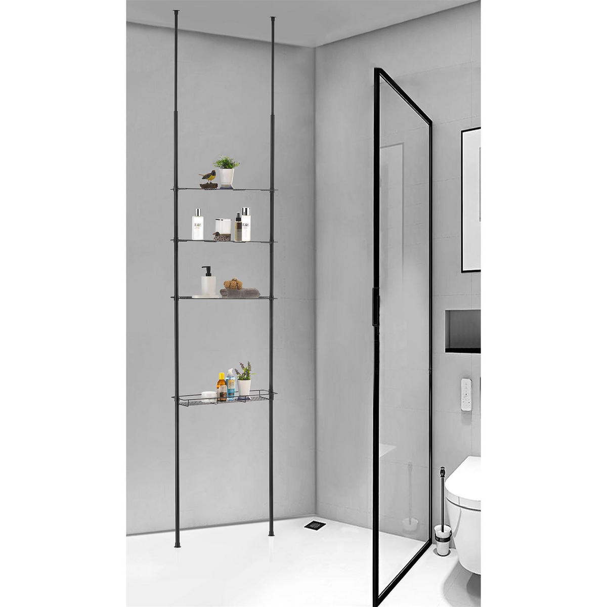 DUSCHREAGAL DUNJA - Schwarz, Metall (59/280/16cm) - CARO-Möbel