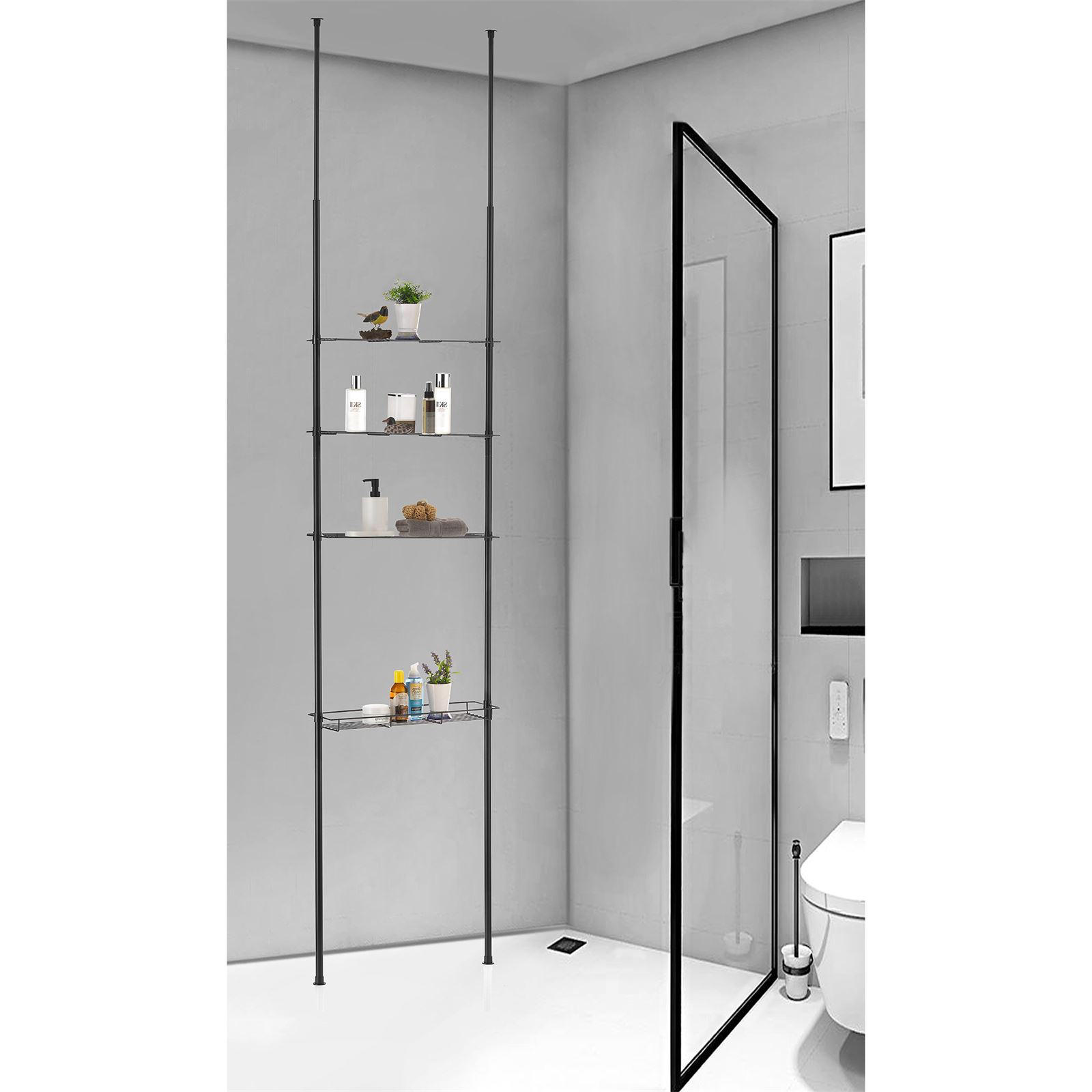 Thumbnail - CARO-Möbel Duschreagal, Schwarz, Metall, Mode, 59x280x16 cm, Badezimmer, Baden & Duschen, Duschablagen